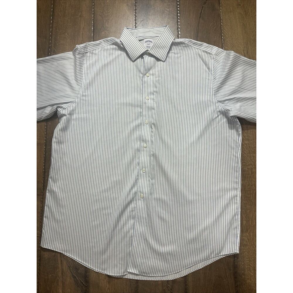 Brooks Brothers 1818 Regent Mens Shirt L Blue Button Down Striped